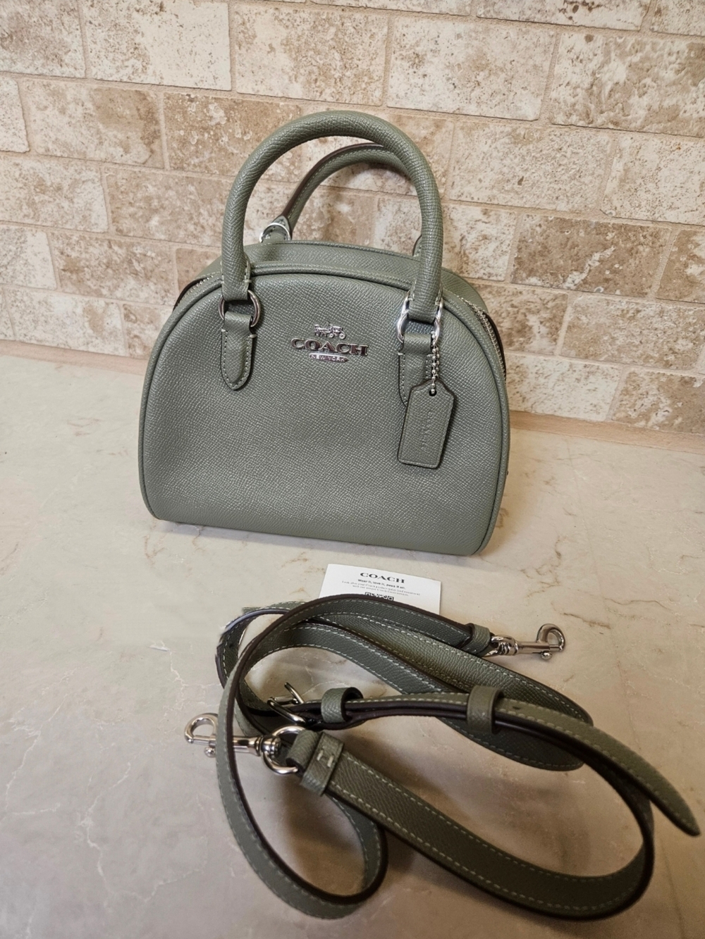 COACH Sydney Satchel in Sage Green NWT - Picture 2 of 8